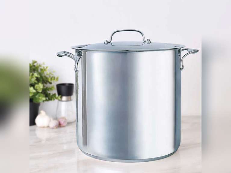 Bergner 16 Quart Stainless Steel Stock Pot with Lid 34.99 Quarter Price