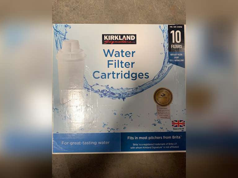 Kirkland Signature Water Filter Cartridges for Brita Pitchers, 10