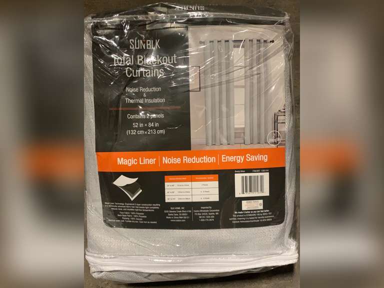 Oeko-Tex SunBlk Everly Total Blackout Window Curtain Panel, 2-Pack