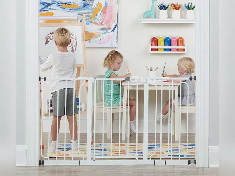 Regalo 56Inch Extra WideSpan Walk Through Baby Gate, Includes 4Inch