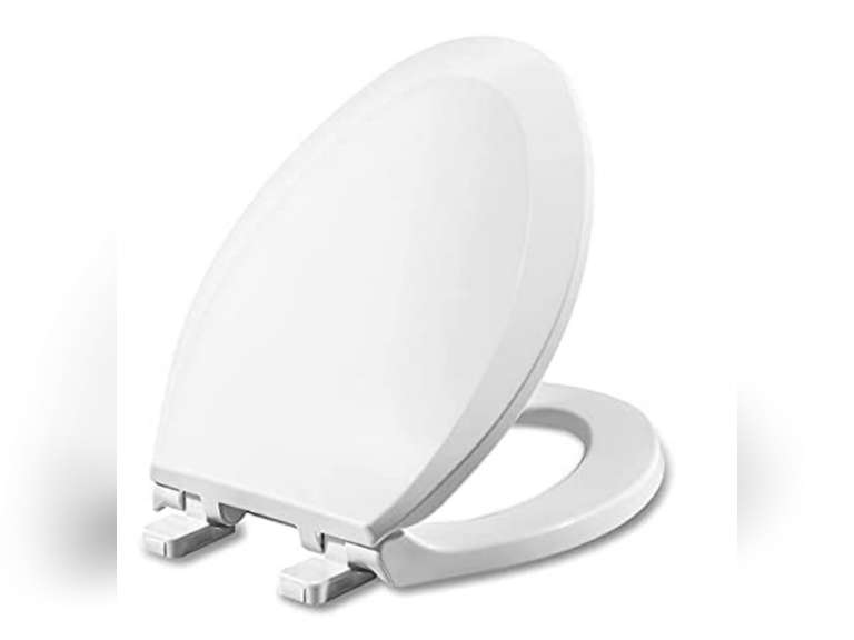Elongated Toilet Seat with Lid, Quiet Close, Fits Standard Elongated or