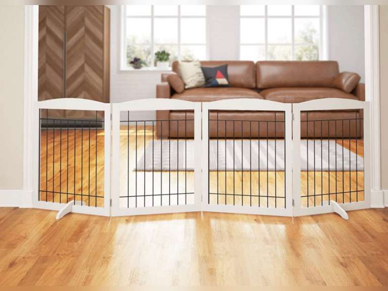PAWLAND 96inch Extra Wide Dog gate for The House, Doorway, Stairs
