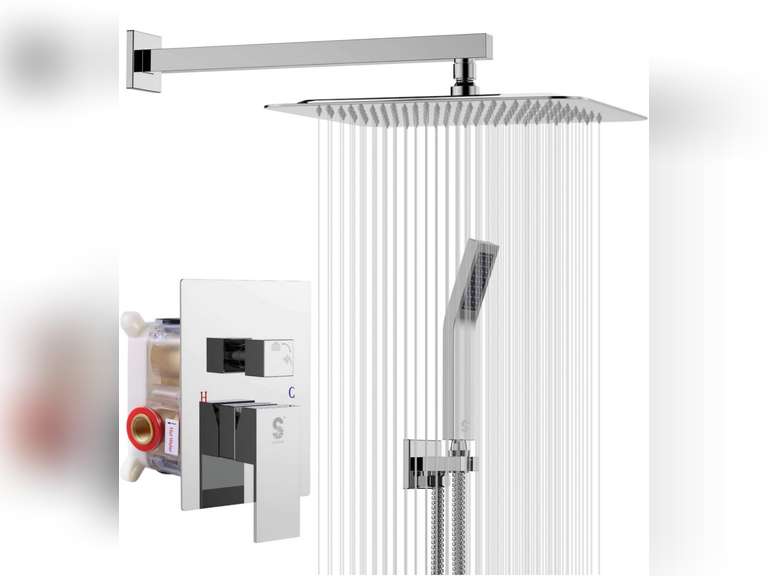 SR SUN RISE SRSHF5043 Bathroom Luxury Rain Mixer Combo Set Wall