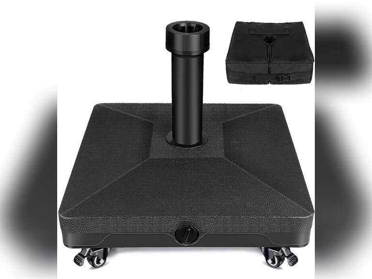 Rolling Umbrella Base Stand with Sand Weighted Bag, Heavy Duty Square