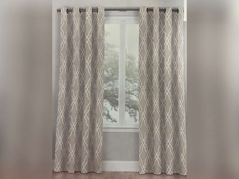 Perfect Pair Ezra Patterned Window Curtain Panels, 2 Grommet Panels