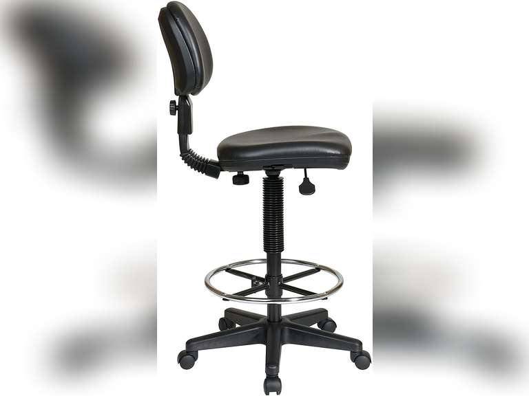 Office Star Sculptured Vinyl Seat and Back Pneumatic Drafting Chair