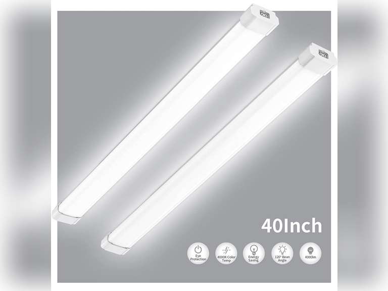 2 Pack LED Shop Lights,40In Waterproof Shop Light LED,48W Utility LED