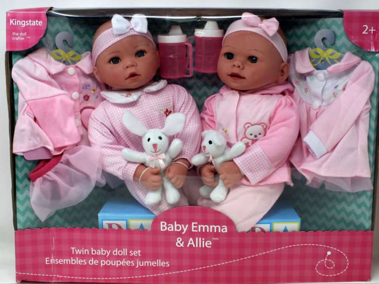 Kingstate Baby Emma & Allie Twin Baby Doll Set, Brown Eyes 44.99