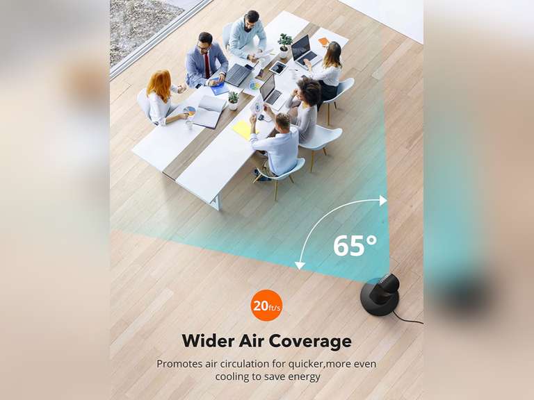 TaoTronics Tower Fan, 35” 65°Oscillating Cooling Fan Powerful Floor Fan