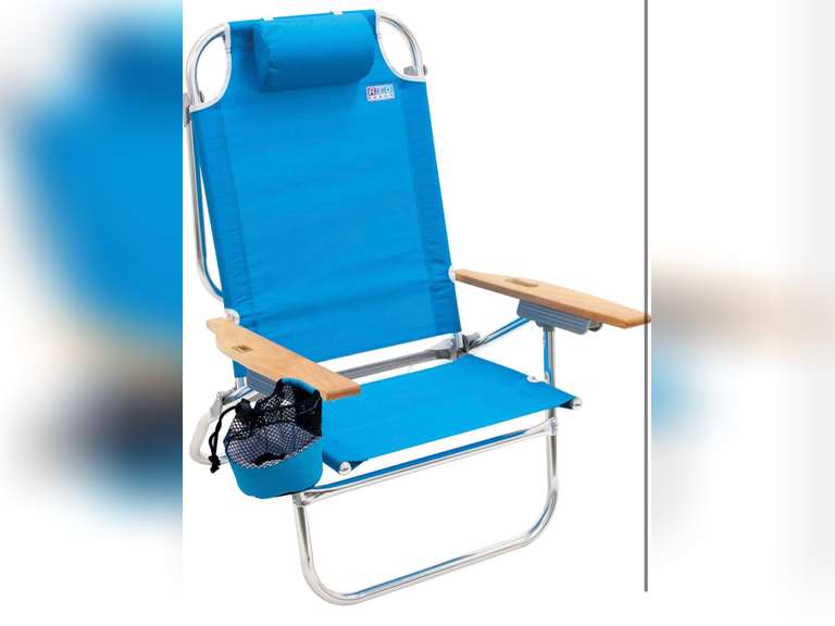 Rio Beach HiBoy Folding 5 Position Lay Flat Beach Chair 47.99