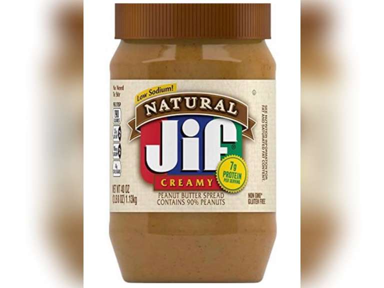 Jif Natural Creamy Peanut Butter, 40 Ounces (Pack of 7), 7g (7 DV) of