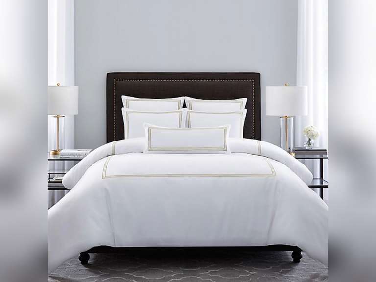 Wamsutta® Hotel Triple Baratta Stitch Full/Queen Comforter Set in Honey 149.99 Quarter Price