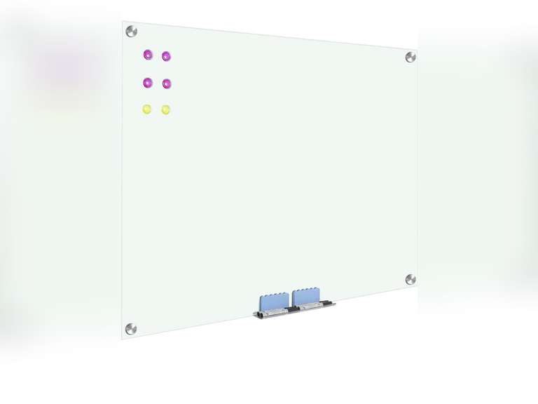 Welmors Office Glass Whiteboard, Wall Mount Dry Erase White