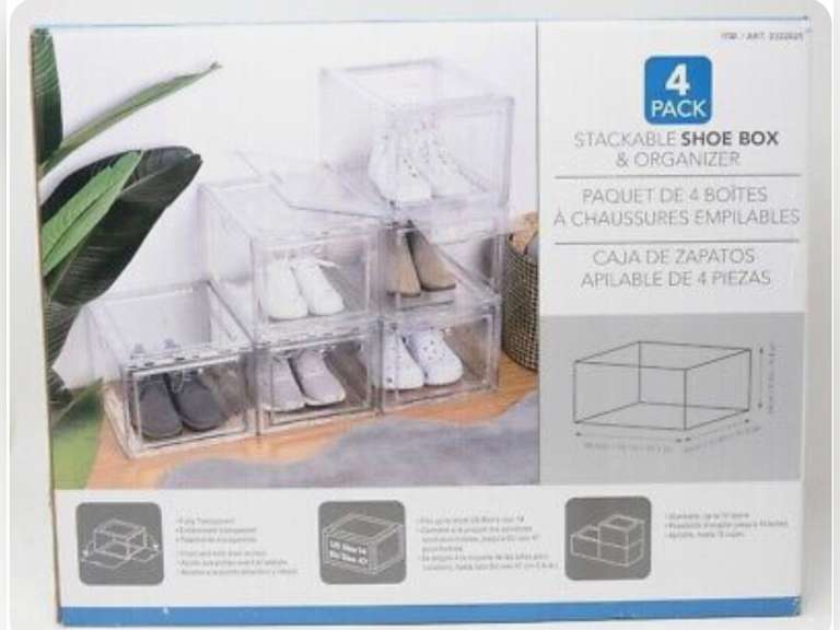 Stackable Shoe Box & Organizer 4 Pack 64.99 Quarter Price