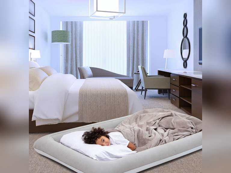 Hugbino Inflatable Toddler Travel Bed Kids Air Mattress w Hand Pump Portable Blow Up Bed for