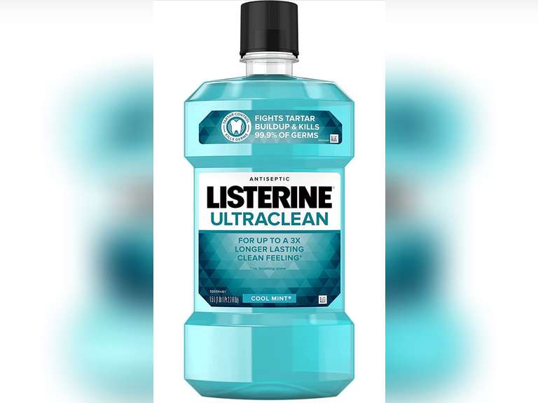 Listerine Ultraclean Antiseptic Mouthwash for Gingivitis, Plaque & Tartar, Mint, 1.5 L 21.79