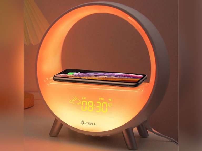 Dekala Arches Gradual Sunrise Alarm Clock with Wireless Charging White Noise with Bluetooth