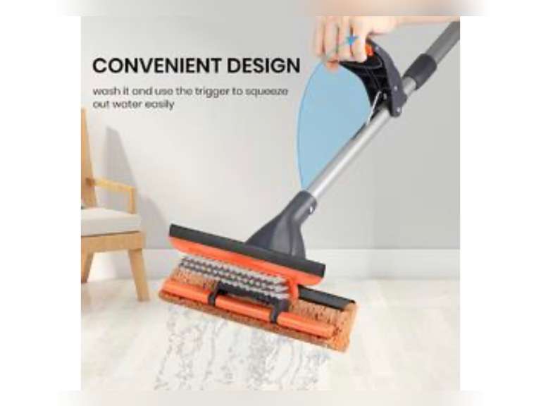 TreeLen 3 in 1 Sponge Mop,Roller Mop with Extendable Handle and