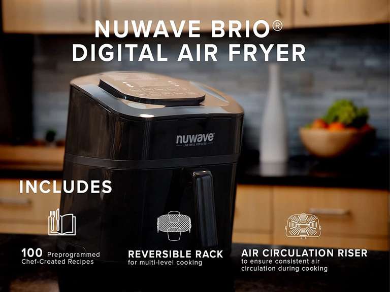 NUWAVE Brio 7in1 Air Fryer Oven, 7.25Quart with Digital