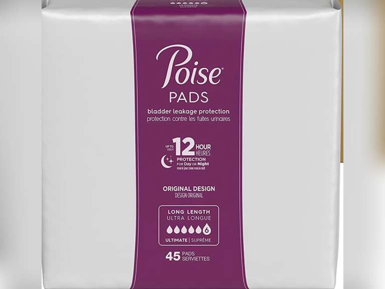 Poise Incontinence Pads for Women, Ultimate Absorbency, Long, Original