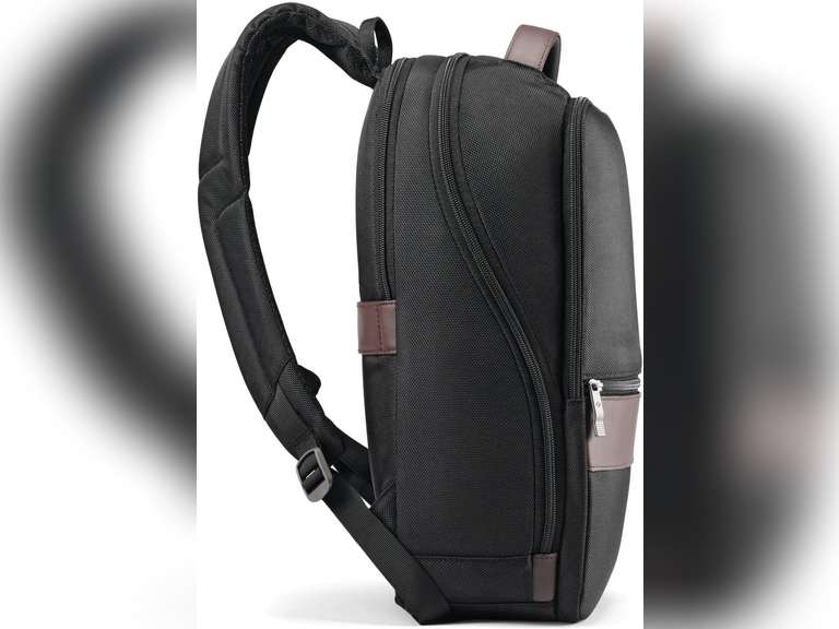 Samsonite Kombi Business Backpack, Black/Brown, 16.25 x 10.5 x 5Inch