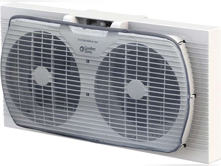 Comfort Zone CZ319WT 9" Twin Window Fan with Reversible Airflow Control
