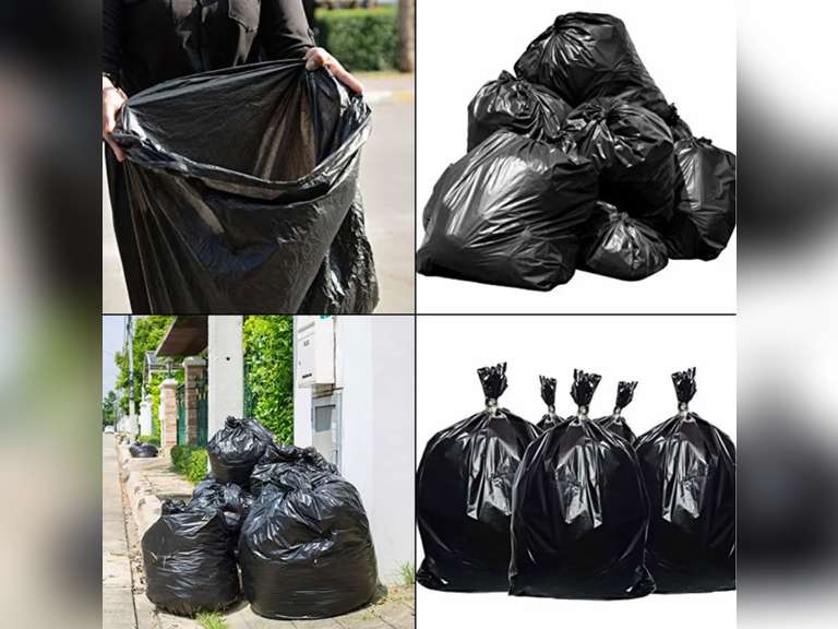 ToughBag 65 Gallon Commercial Trash Bags, 50x48” Black Outdoor Garbage