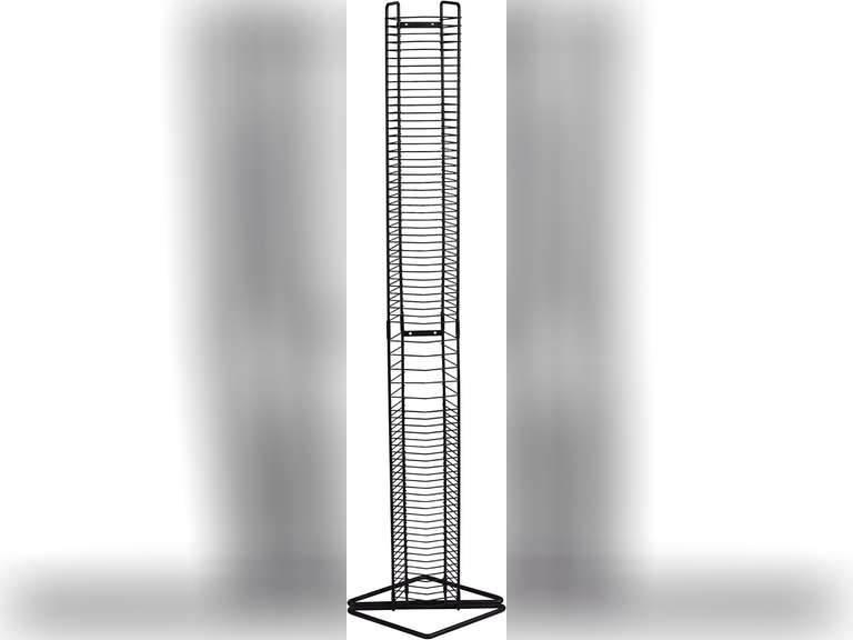 Atlantic Onyx Wire CD Tower Holds 80 CDs in Matte Black Steel, PN