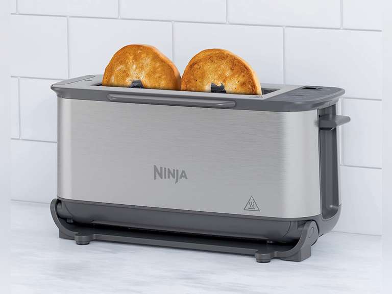 Ninja ST100 Foodi 2in1 Flip Toaster, 2Slice Capacity, Compact Toaster Oven, Snack Maker, 1500