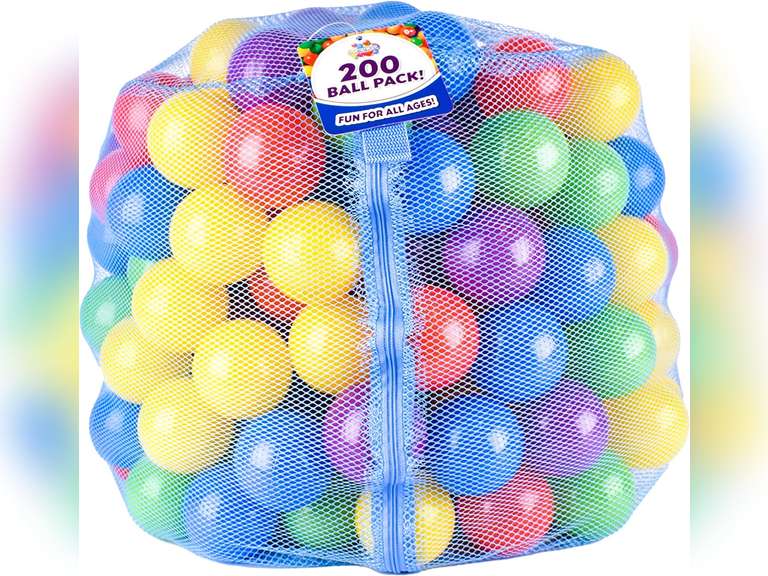 200 Ball Pit Balls for Kids Plastic Ball Refill Pack for Kids Phthalate and BPA Free Non