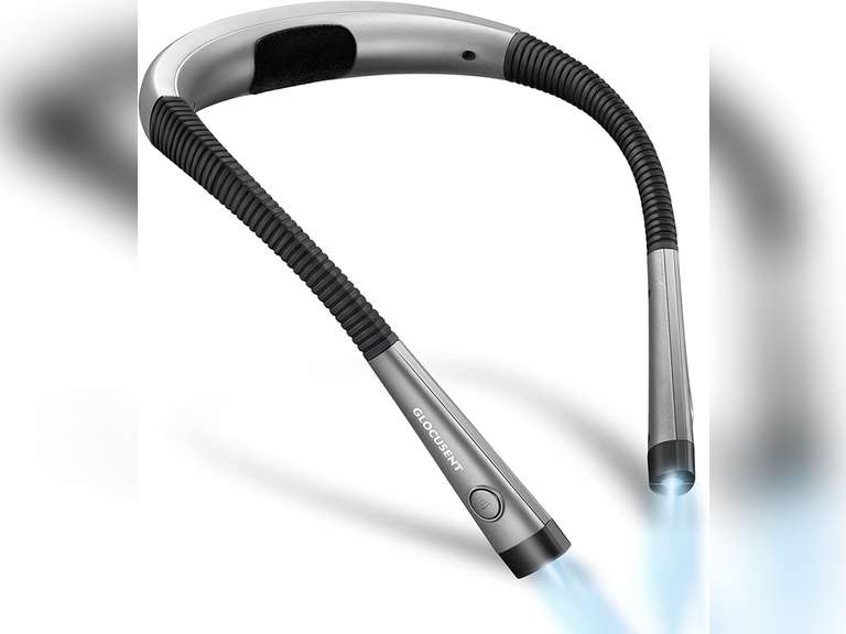 Glocusent LED Neck Reading Light, Book Light for Reading in Bed, 3 Colors, 6 Brightness Levels