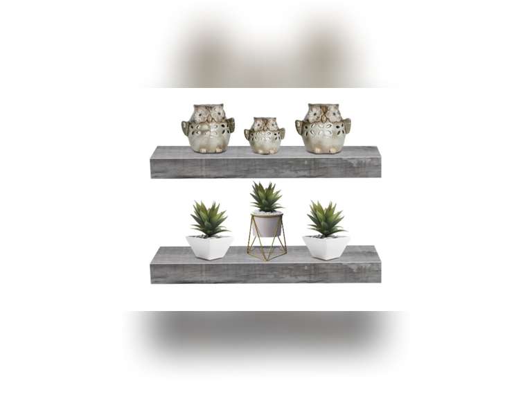 Sorbus Floating Shelf Set Rustic Wood Hanging Rectangle Wall Shelves 23