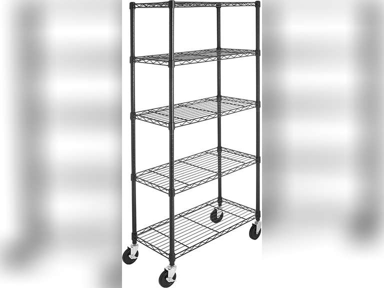 Amazon Basics 5Shelf Adjustable, Heavy Duty Storage Shelving Unit on 4