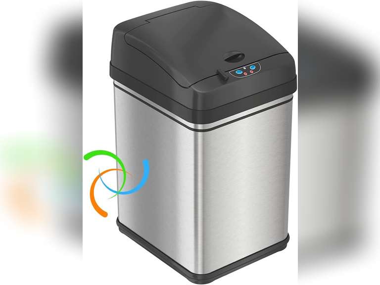 iTouchless 8 Gallon Sensor Kitchen Trash Can with AbsorbX Odor Filter