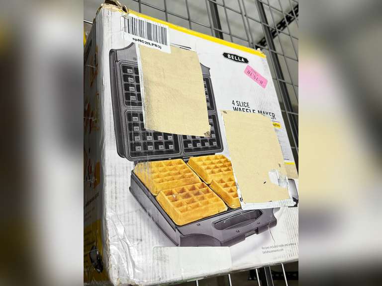 BELLA 4 Slice NonStick Belgian Waffle Maker, Fluffy RestaurantStyle
