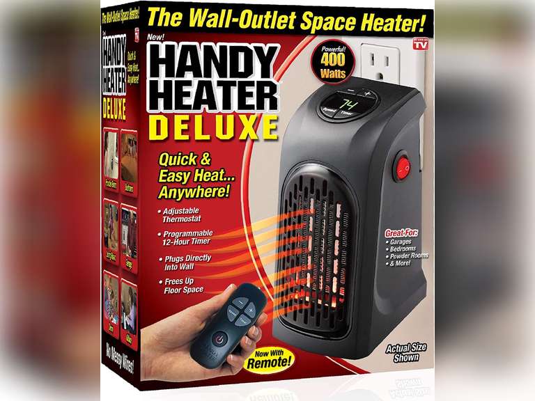 Ontel Handy Heater Deluxe with Remote 400 Watt PlugIn Personal