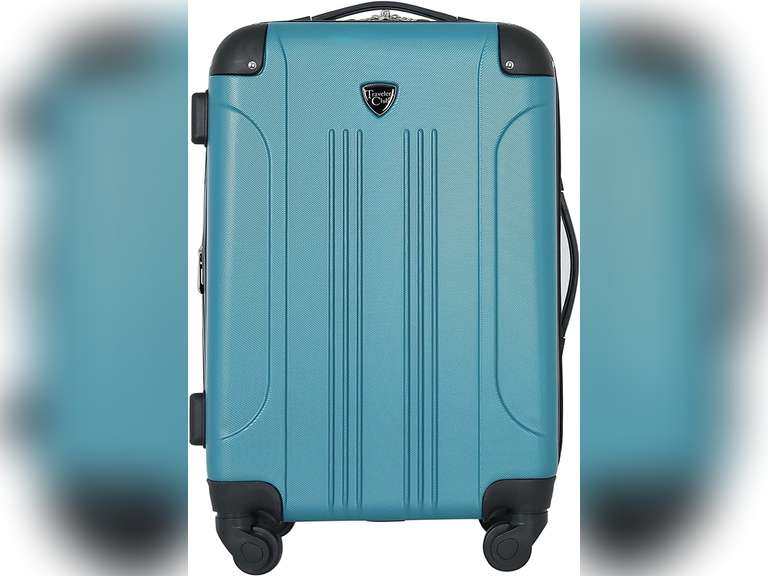 Travelers Club Chicago Hardside Expandable Spinner Luggage, Teal, Carry