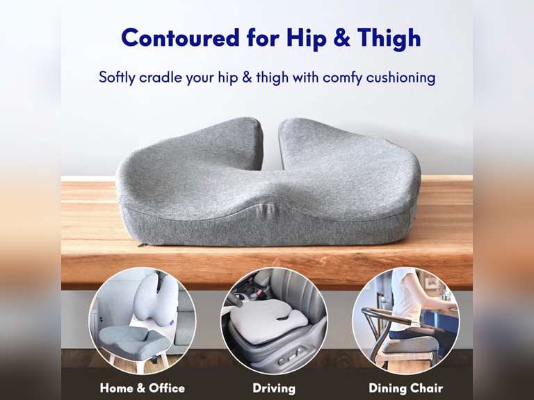 Cushion Lab Patented Pressure Relief Seat Cushion for Long Sitting Hours on Office/Home Chair