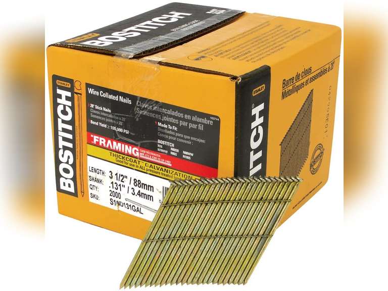 BOSTITCH S16D131GALFH 28 Degree 31/2Inch by .131Inch Wire Weld Galvanized Framing Nails