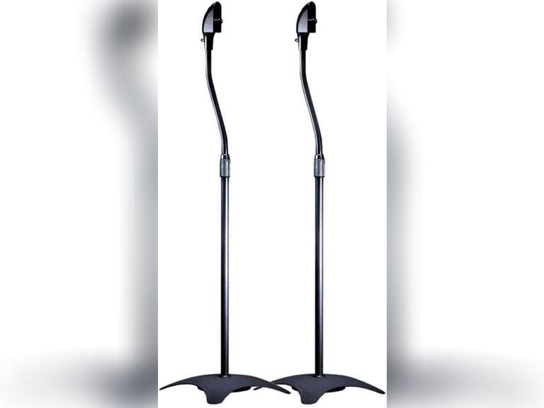 Monoprice Satellite Speaker Floor Stands Black (Pair) Supports Up to