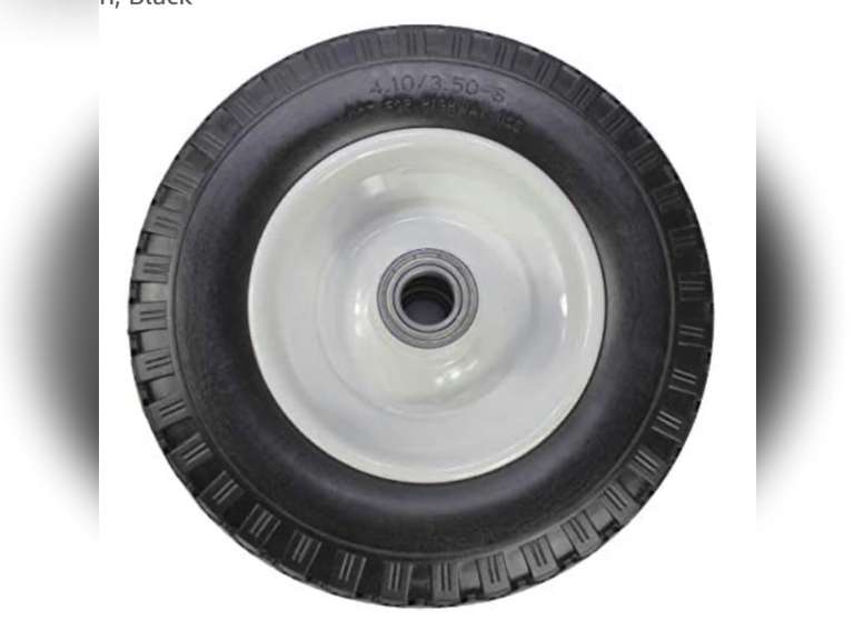MaxxHaul 50502 12" Flat Free Solid Polyurethane AllPurpose Replacement Tire for Trailer Dollies