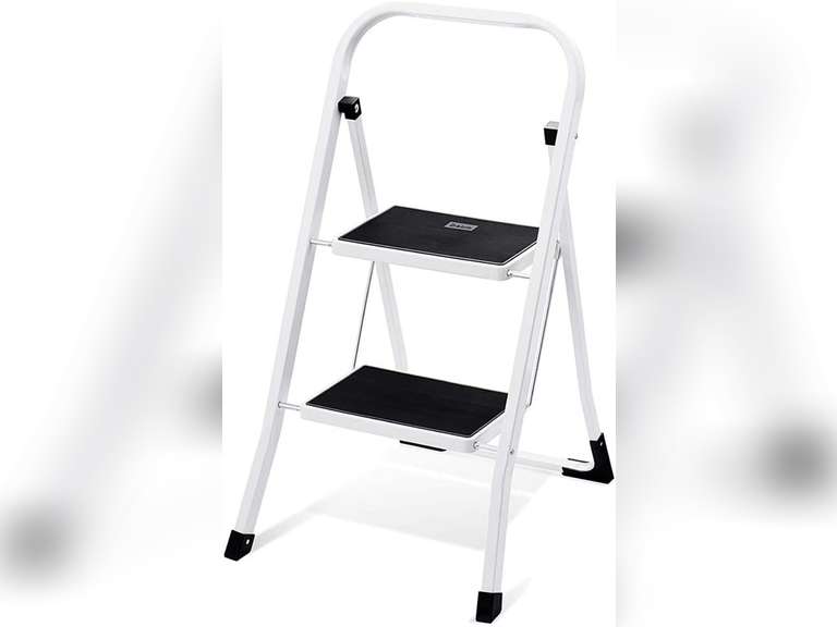 Delxo Step Ladder Folding Step Stool 2 Step Stairs with Handle Grip