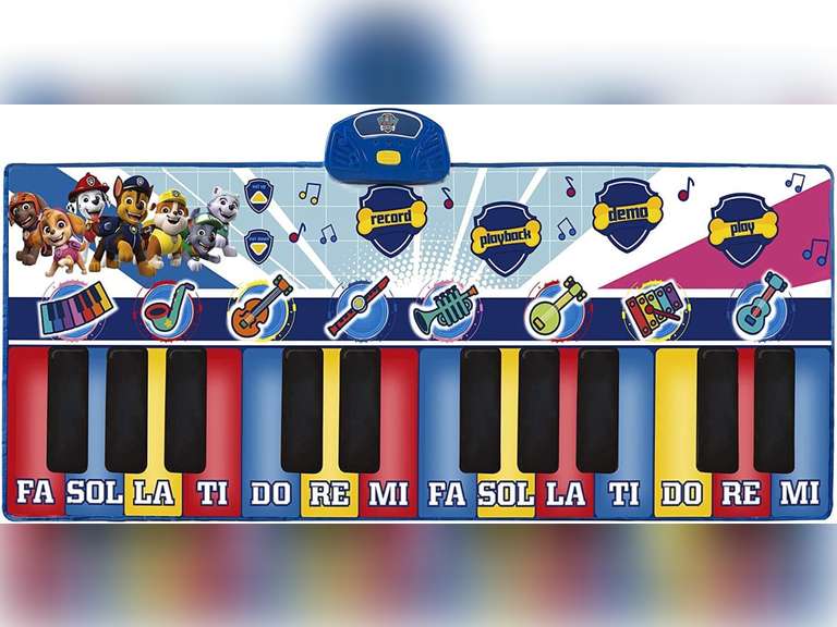 Patrol Musical Instruments First Act Paw Patrol Giant Musical Piano Mat - 70-Inch, 24 Keys, Make ...