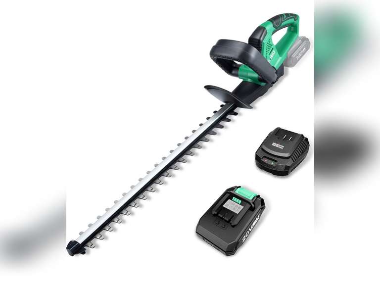 KIMO 20V Cordless Hedge Trimmer, 20" Dual Blade, 3/5" Cutting Capacity