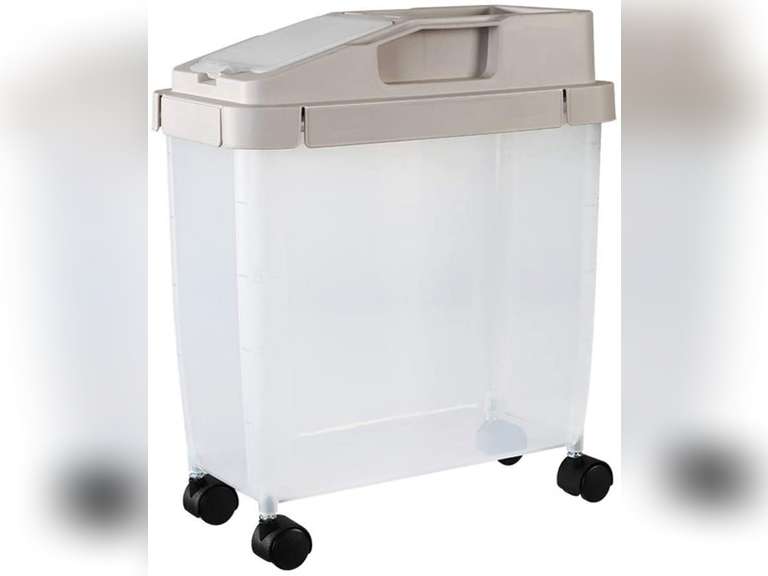 20Lb Airtight WAQIA Rice Storage Container with Wheels Dry Food Cereal