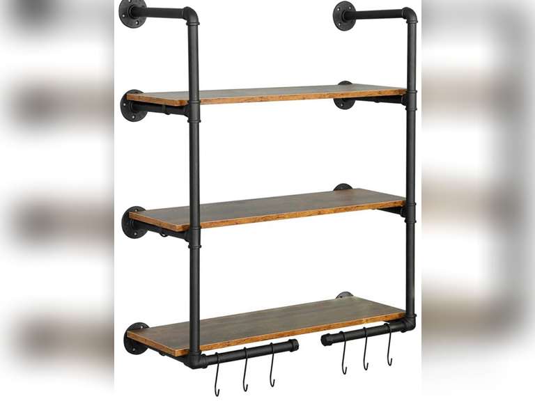 HEONITURE Industrial Shelves, Industrial Pipe Shelving, Rustic Shelves