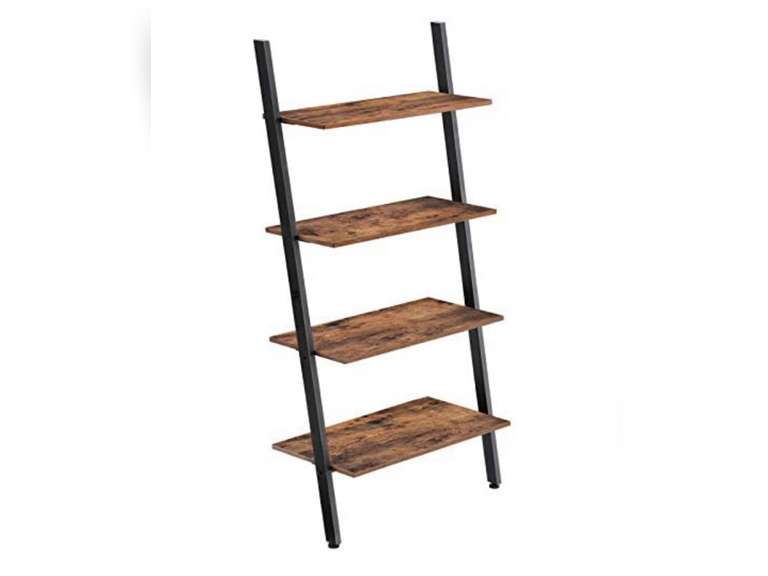 VASAGLE Industrial Ladder Shelf, 4Tier Bookshelf, Storage Rack Shelves