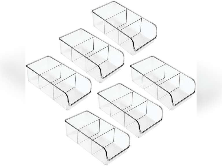 mDesign Plastic Food Packet Kitchen Storage Organizer Bin Caddy Holds Spice Pouches, Dressing