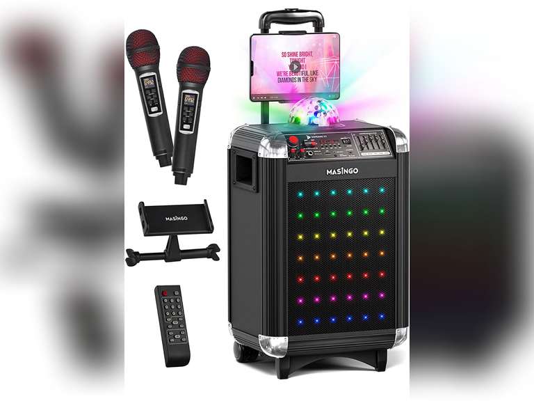 MASINGO Bluetooth Karaoke Machine for Adults and Kids Portable