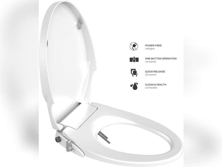 Toilet Seat Bidet Seat with Self Cleaning Dual Nozzles Non electric